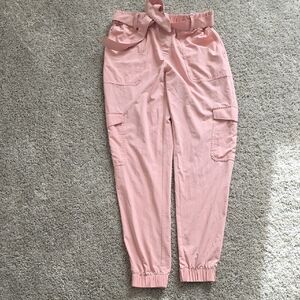 Banana Republic Pink Tie-Waist Joggers